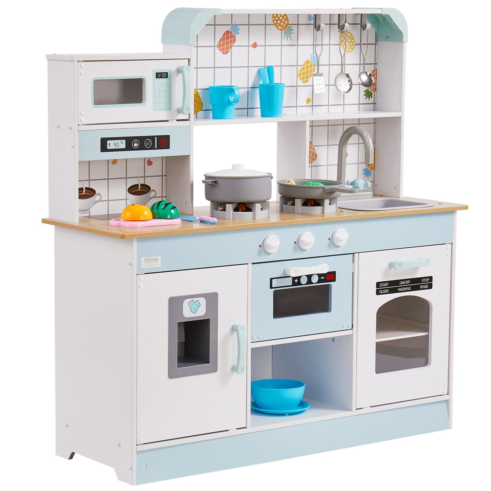 Kitchen Playset Kids Pretend Cooking Play Toy 24 Piece Accessories White V952-ZTCFWJTZBSYTDP0TCV9