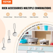 Kitchen Playset Kids Pretend Cooking Play Toy 24 Piece Accessories White V952-ZTCFWJTZBSYTDP0TCV9