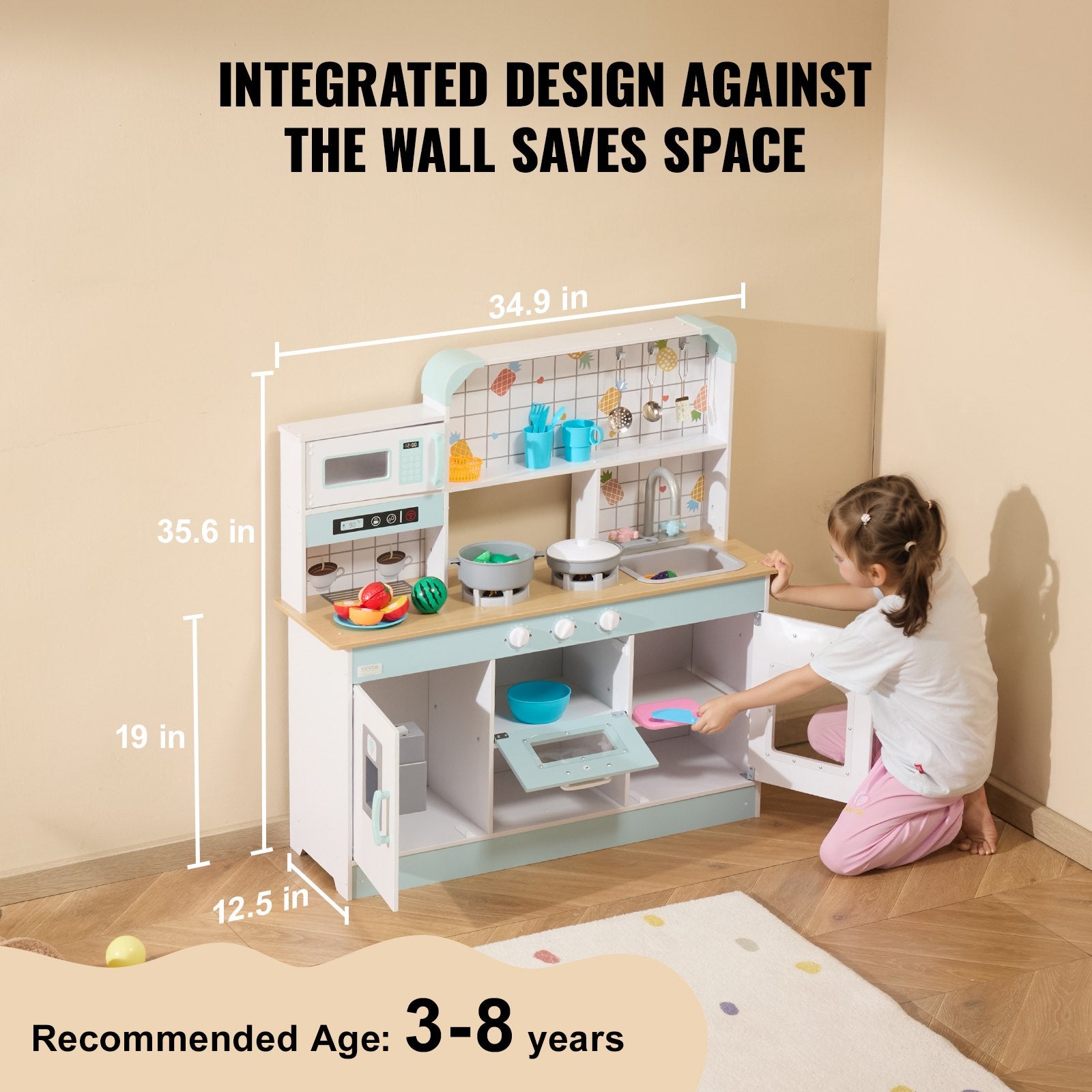 Kitchen Playset Kids Pretend Cooking Play Toy 24 Piece Accessories White V952-ZTCFWJTZBSYTDP0TCV9