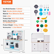 Kitchen Playset Kids Pretend Cooking Play Toy 24 Piece Accessories White V952-ZTCFWJTZBSYTDP0TCV9