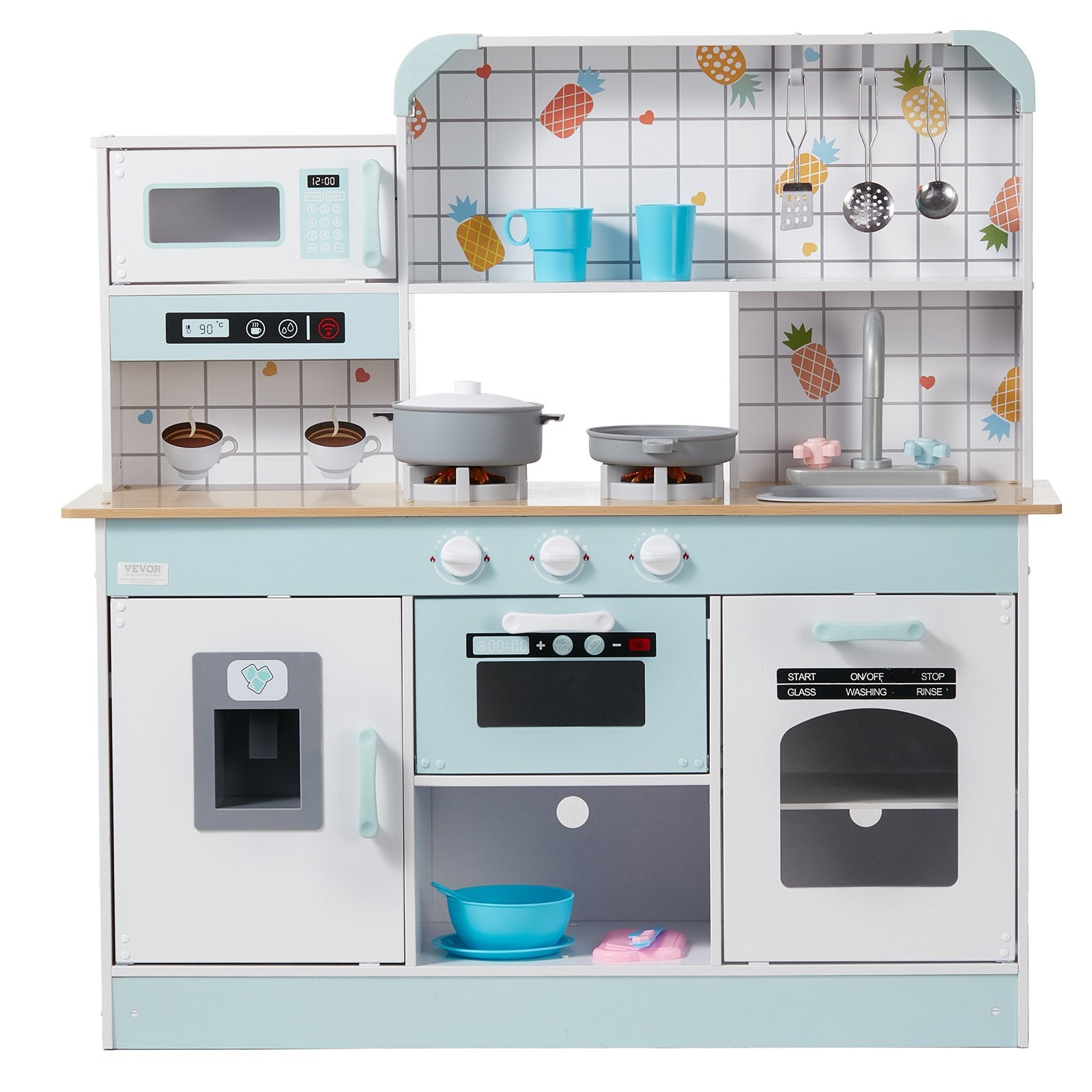 Kitchen Playset Kids Pretend Cooking Play Toy 24 Piece Accessories White V952-ZTCFWJTZBSYTDP0TCV9