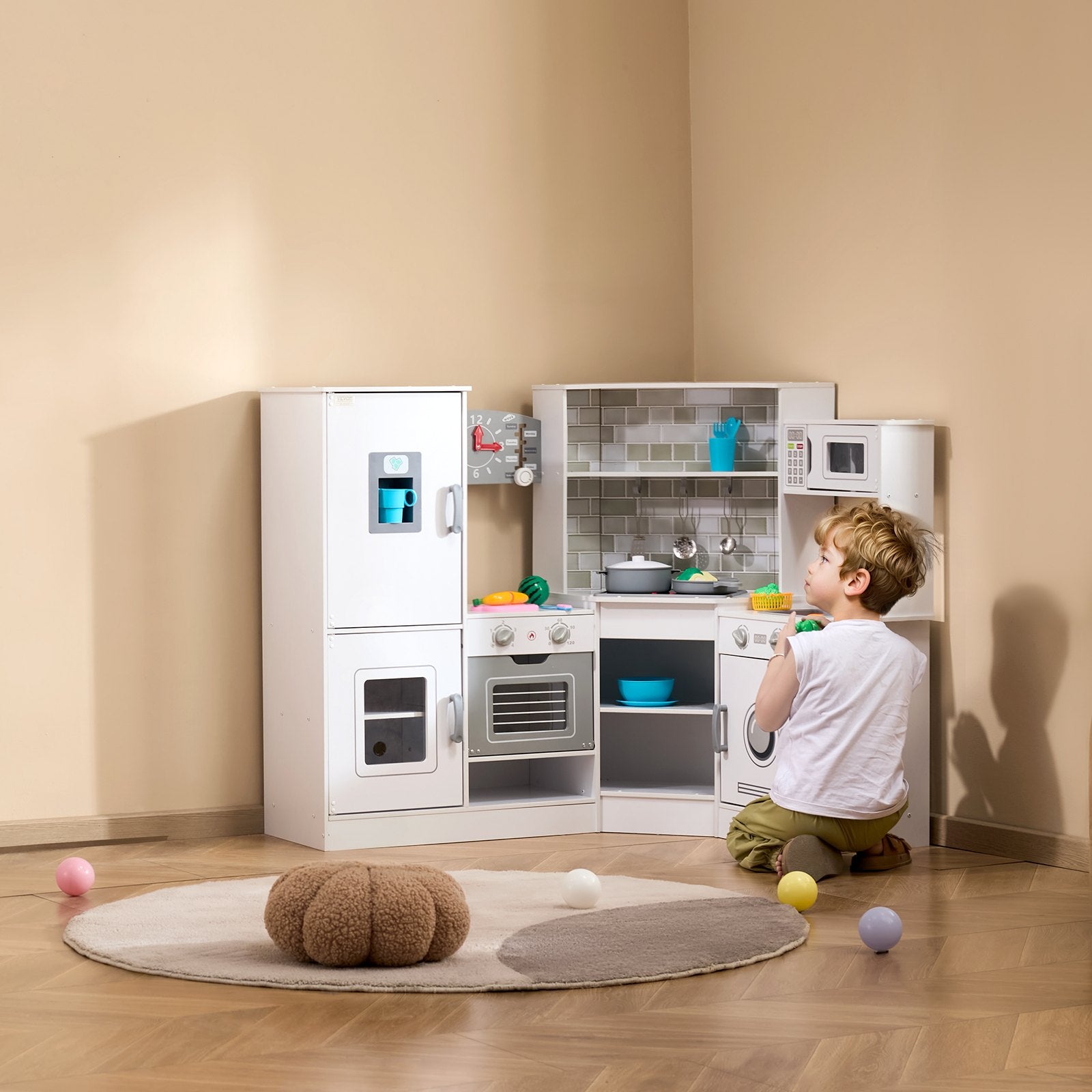 Kitchen Playset Kids Pretend Cooking Play Toy 24 Piece Accessories White V952-ZTCFWJTZBSZJNRNQAV9