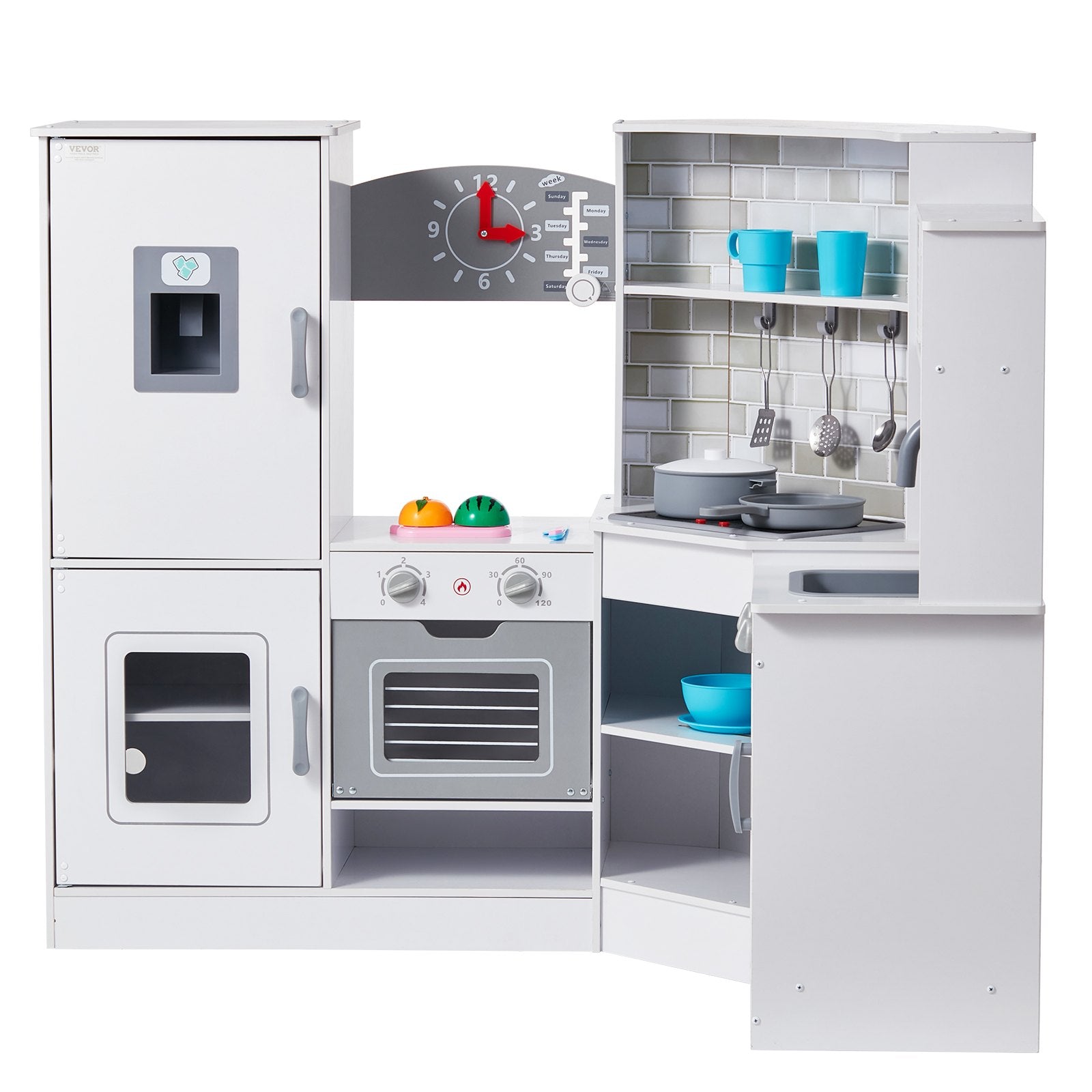 Kitchen Playset Kids Pretend Cooking Play Toy 24 Piece Accessories White V952-ZTCFWJTZBSZJNRNQAV9