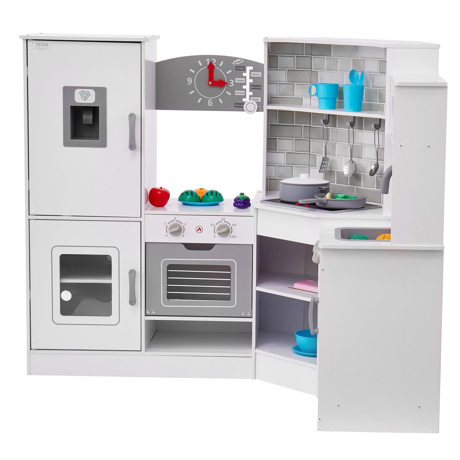Kitchen Playset Kids Pretend Cooking Play Toy 24 Piece Accessories White V952-ZTCFWJTZBSZJNRNQAV9