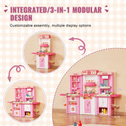 Kitchen Playset Kids Pretend Cooking Play Toy 74 Piece Accessories Pink V952-ZTCFWJTZFSSHSHZQ5V0
