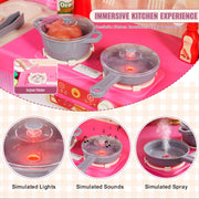 Kitchen Playset Kids Pretend Cooking Play Toy 74 Piece Accessories Pink V952-ZTCFWJTZFSSHSHZQ5V0