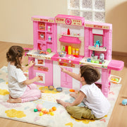 Kitchen Playset Kids Pretend Cooking Play Toy 74 Piece Accessories Pink V952-ZTCFWJTZFSSHSHZQ5V0