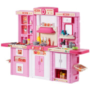 Kitchen Playset Kids Pretend Cooking Play Toy 74 Piece Accessories Pink V952-ZTCFWJTZFSSHSHZQ5V0