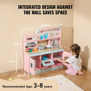 Kitchen Playset Kids Pretend Cooking Play Toy 24 Piece Accessories Pink V952-ZTCFWJTZFSYTB3XWQV9