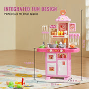 Kitchen Playset Kids Pretend Cooking Play Toy 48 Piece Accessories Pink V952-ZTCFWJTZFSYTEOYKSV9