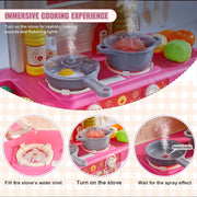 Kitchen Playset Kids Pretend Cooking Play Toy 48 Piece Accessories Pink V952-ZTCFWJTZFSYTEOYKSV9