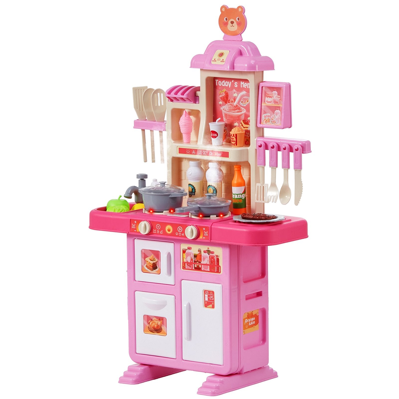 Kitchen Playset Kids Pretend Cooking Play Toy 48 Piece Accessories Pink V952-ZTCFWJTZFSYTEOYKSV9