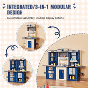 Kitchen Playset Kids Pretend Cooking Play Toy 74 Piece Accessories Blue V952-ZTCFWJTZLSSH37J5TV0