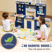 Kitchen Playset Kids Pretend Cooking Play Toy 74 Piece Accessories Blue V952-ZTCFWJTZLSSH37J5TV0