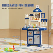 Kitchen Playset Kids Pretend Cooking Play Toy 48 Piece Accessories Blue V952-ZTCFWJTZLSYTYQH58V9