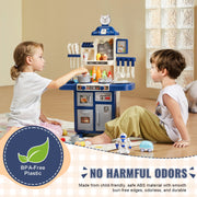 Kitchen Playset Kids Pretend Cooking Play Toy 48 Piece Accessories Blue V952-ZTCFWJTZLSYTYQH58V9