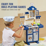 Kitchen Playset Kids Pretend Cooking Play Toy 48 Piece Accessories Blue V952-ZTCFWJTZLSYTYQH58V9