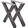 Set of 2 Steel Table Legs, 28'Height 24'Wide Dining Table Legs, Heavy Duty 3.1" Square Box Section X Frame V952-ZTCX720X600MM0001V0