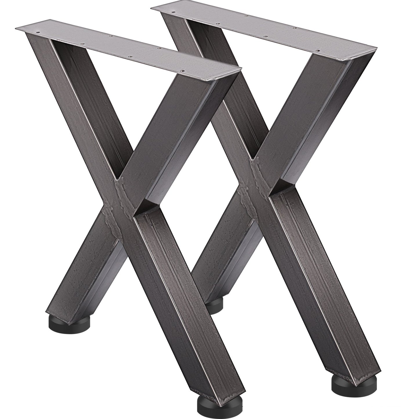 Set of 2 Steel Table Legs, 28'Height 24'Wide Dining Table Legs, Heavy Duty 3.1" Square Box Section X Frame V952-ZTCX720X600MM0001V0