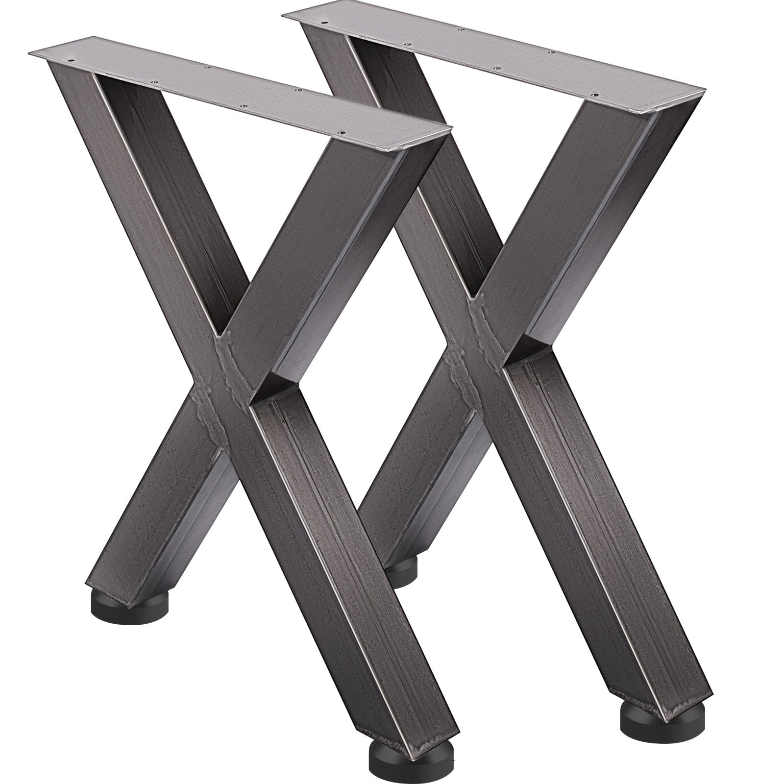 Set of 2 Steel Table Legs, 28'Height 24'Wide Dining Table Legs, Heavy Duty 3.1" Square Box Section X Frame V952-ZTCX720X600MM0001V0