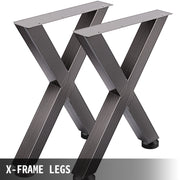 Set of 2 Steel Table Legs, 28'Height 24'Wide Dining Table Legs, Heavy Duty 3.1" Square Box Section X Frame V952-ZTCX720X600MM0001V0