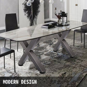 Set of 2 Steel Table Legs, 28'Height 24'Wide Dining Table Legs, Heavy Duty 3.1" Square Box Section X Frame V952-ZTCX720X600MM0001V0