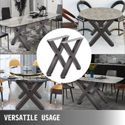 Set of 2 Steel Table Legs, 28'Height 24'Wide Dining Table Legs, Heavy Duty 3.1" Square Box Section X Frame V952-ZTCX720X600MM0001V0