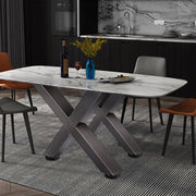Set of 2 Steel Table Legs, 28'Height 24'Wide Dining Table Legs, Heavy Duty 3.1" Square Box Section X Frame V952-ZTCX720X600MM0001V0