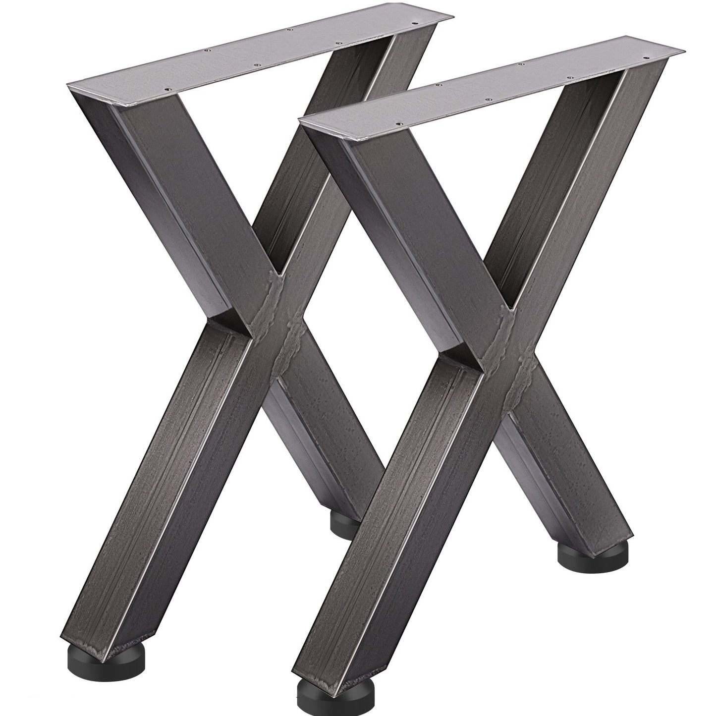 Set of 2 Steel Table Legs, 28'Height 24'Wide Dining Table Legs, Heavy Duty 3.1" Square Box Section X Frame V952-ZTCX720X600MM0001V0