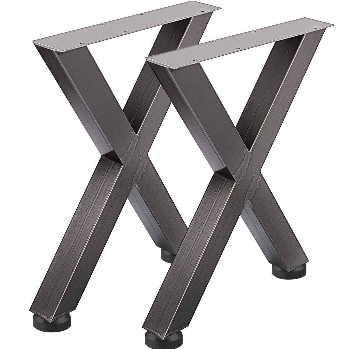 Set of 2 Steel Table Legs, 28'Height 24'Wide Dining Table Legs, Heavy Duty 3.1" Square Box Section X Frame V952-ZTCX720X600MM0001V0