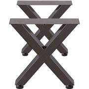 Set of 2 Steel Table Legs, 28'Height 24'Wide Dining Table Legs, Heavy Duty 3.1" Square Box Section X Frame V952-ZTCX720X600MM0001V0