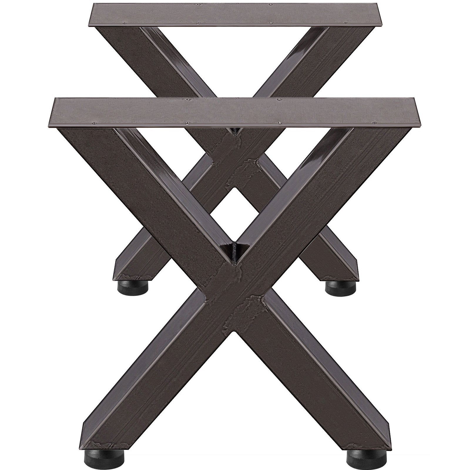 Set of 2 Steel Table Legs, 28'Height 24'Wide Dining Table Legs, Heavy Duty 3.1" Square Box Section X Frame V952-ZTCX720X600MM0001V0