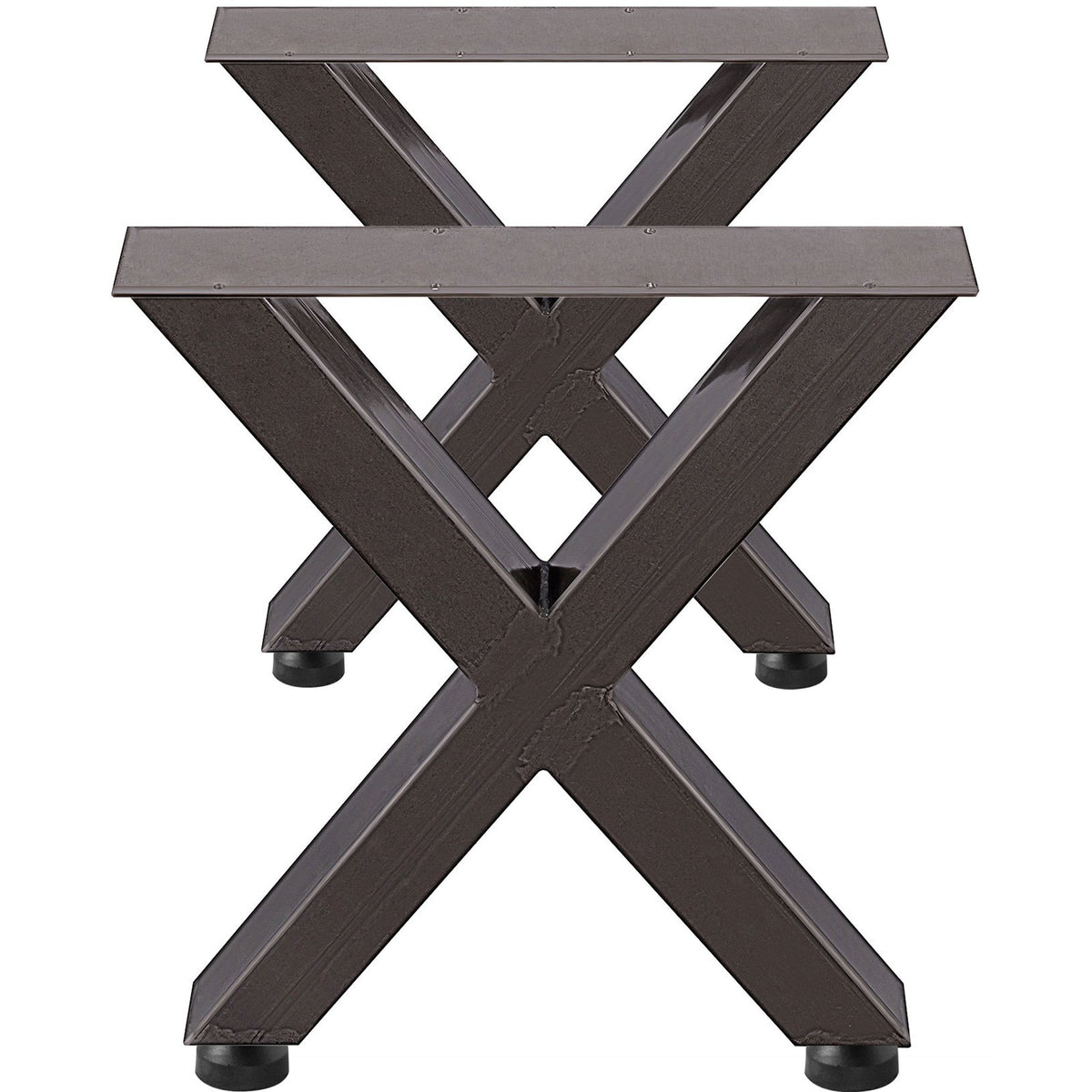 Set of 2 Steel Table Legs, 28'Height 24'Wide Dining Table Legs, Heavy Duty 3.1" Square Box Section X Frame V952-ZTCX720X600MM0001V0