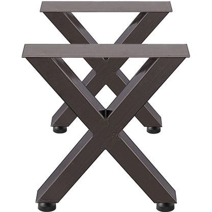 Set of 2 Steel Table Legs, 28'Height 24'Wide Dining Table Legs, Heavy Duty 3.1" Square Box Section X Frame V952-ZTCX720X600MM0001V0