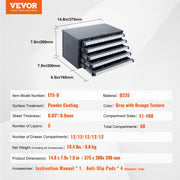 Drill Bit Dispenser Cabinet, Five-Drawer Drill Bit Organizer Cabinet for #1 to #60 Steel Drill Dispenser V952-ZTFPGJX1D60WON2CZV0