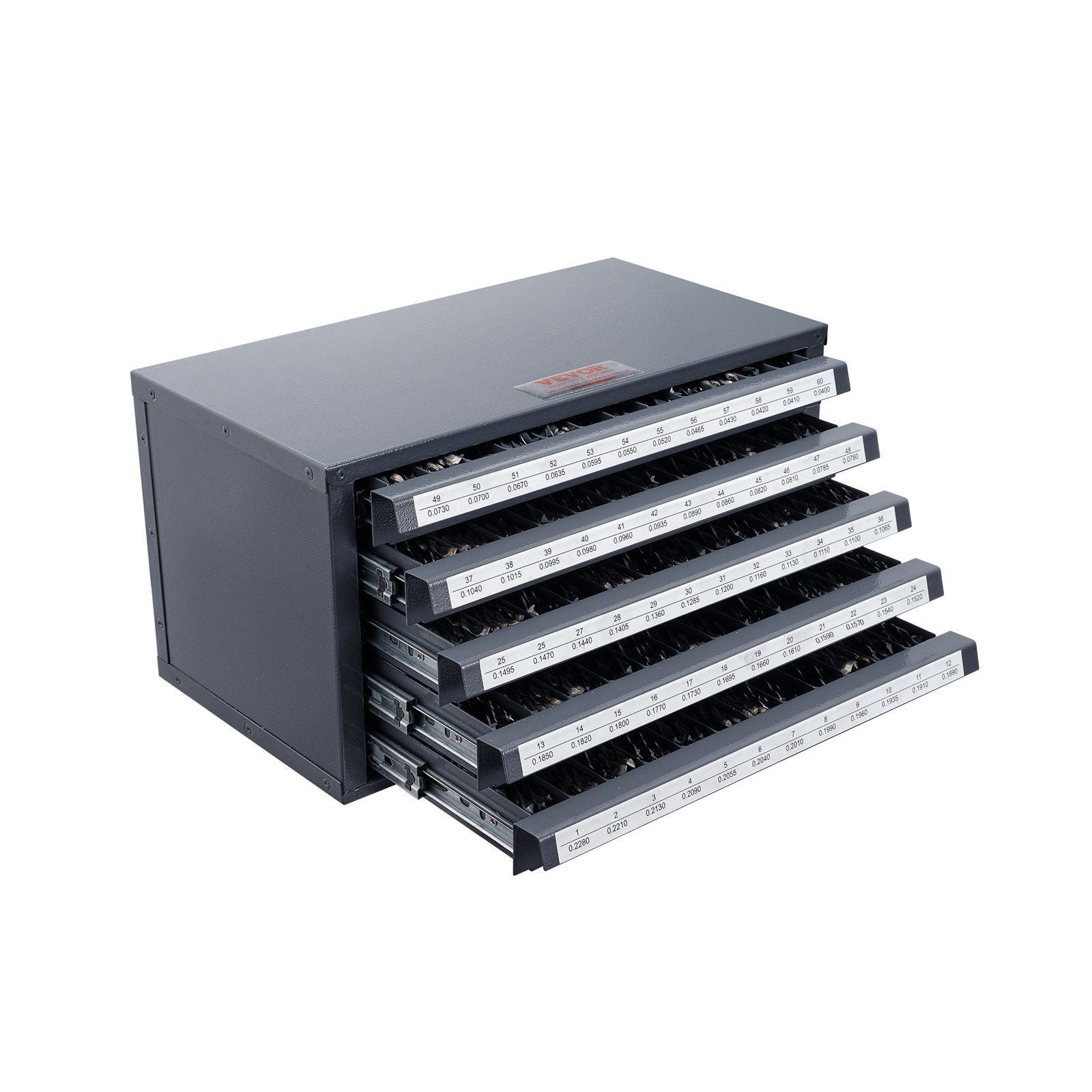 Drill Bit Dispenser Cabinet, Five-Drawer Drill Bit Organizer Cabinet for #1 to #60 Steel Drill Dispenser V952-ZTFPGJX1D60WON2CZV0
