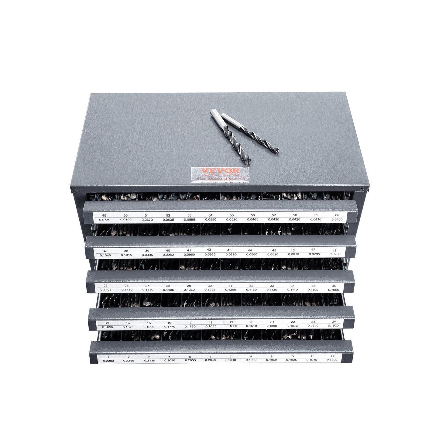 Drill Bit Dispenser Cabinet, Five-Drawer Drill Bit Organizer Cabinet for #1 to #60 Steel Drill Dispenser V952-ZTFPGJX1D60WON2CZV0