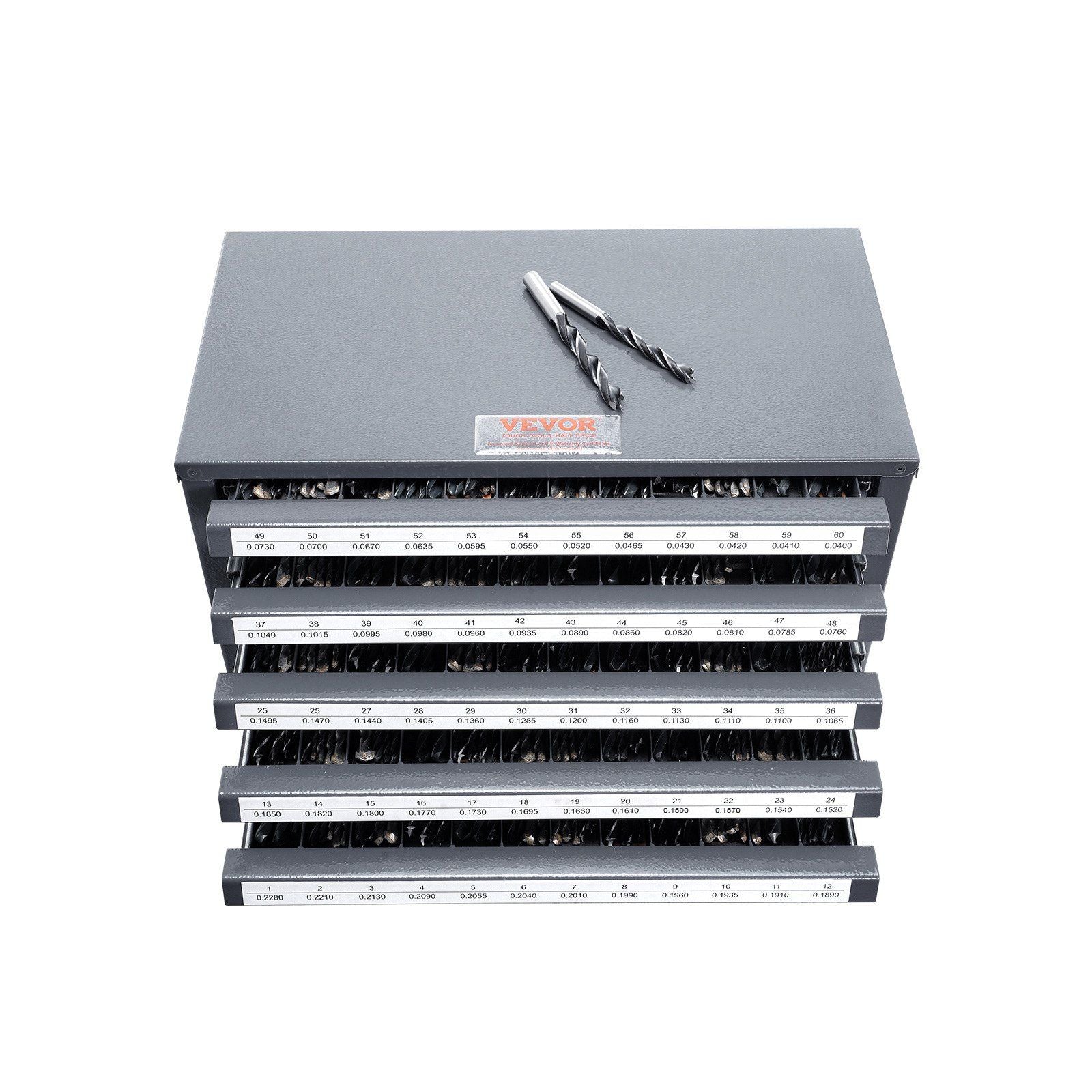 Drill Bit Dispenser Cabinet, Five-Drawer Drill Bit Organizer Cabinet for #1 to #60 Steel Drill Dispenser V952-ZTFPGJX1D60WON2CZV0