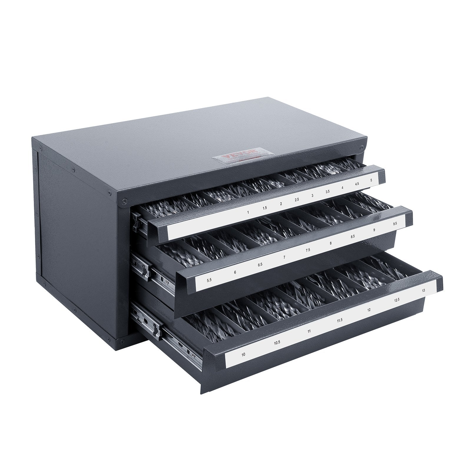 Drill Bit Dispenser Cabinet, Three-Drawer Drill Bit Organizer Cabinet for 1mm to 13mm, Steel Drill Dispenser V952-ZTFPGJX1MMD1B8D3JV0