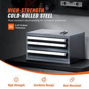 Drill Bit Dispenser Cabinet, Three-Drawer Drill Bit Organizer Cabinet for 1mm to 13mm, Steel Drill Dispenser V952-ZTFPGJX1MMD1B8D3JV0