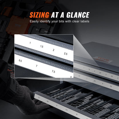 Drill Bit Dispenser Cabinet, Three-Drawer Drill Bit Organizer Cabinet for 1mm to 13mm, Steel Drill Dispenser V952-ZTFPGJX1MMD1B8D3JV0