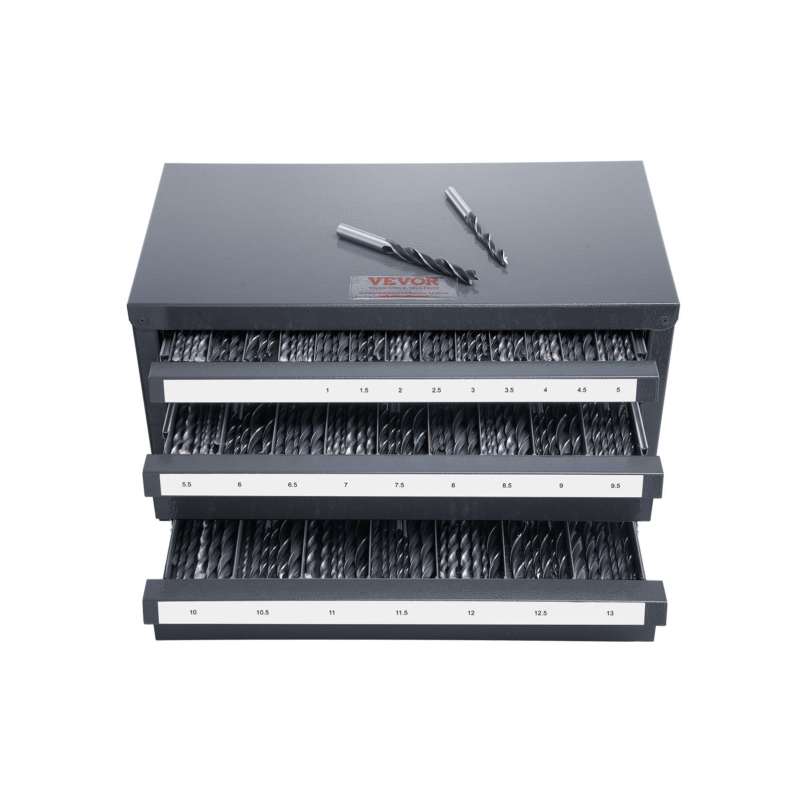 Drill Bit Dispenser Cabinet, Three-Drawer Drill Bit Organizer Cabinet for 1mm to 13mm, Steel Drill Dispenser V952-ZTFPGJX1MMD1B8D3JV0