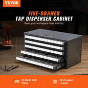 Tap Dispenser Cabinet, Five-Drawer Tap Organizer Cabinet for #2-56-#12-28 Steel Tap Dispenser Organizer V952-ZTFPGJX256D1DU5WJV0