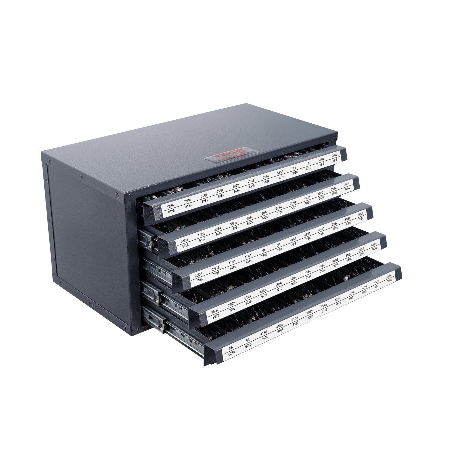 Drill Bit Dispenser Cabinet, Five-Drawer Drill Bit Organizer Cabinet for 33/64" to 63/64" Steel Drill V952-ZTFPGJX3364D1XNGFV0