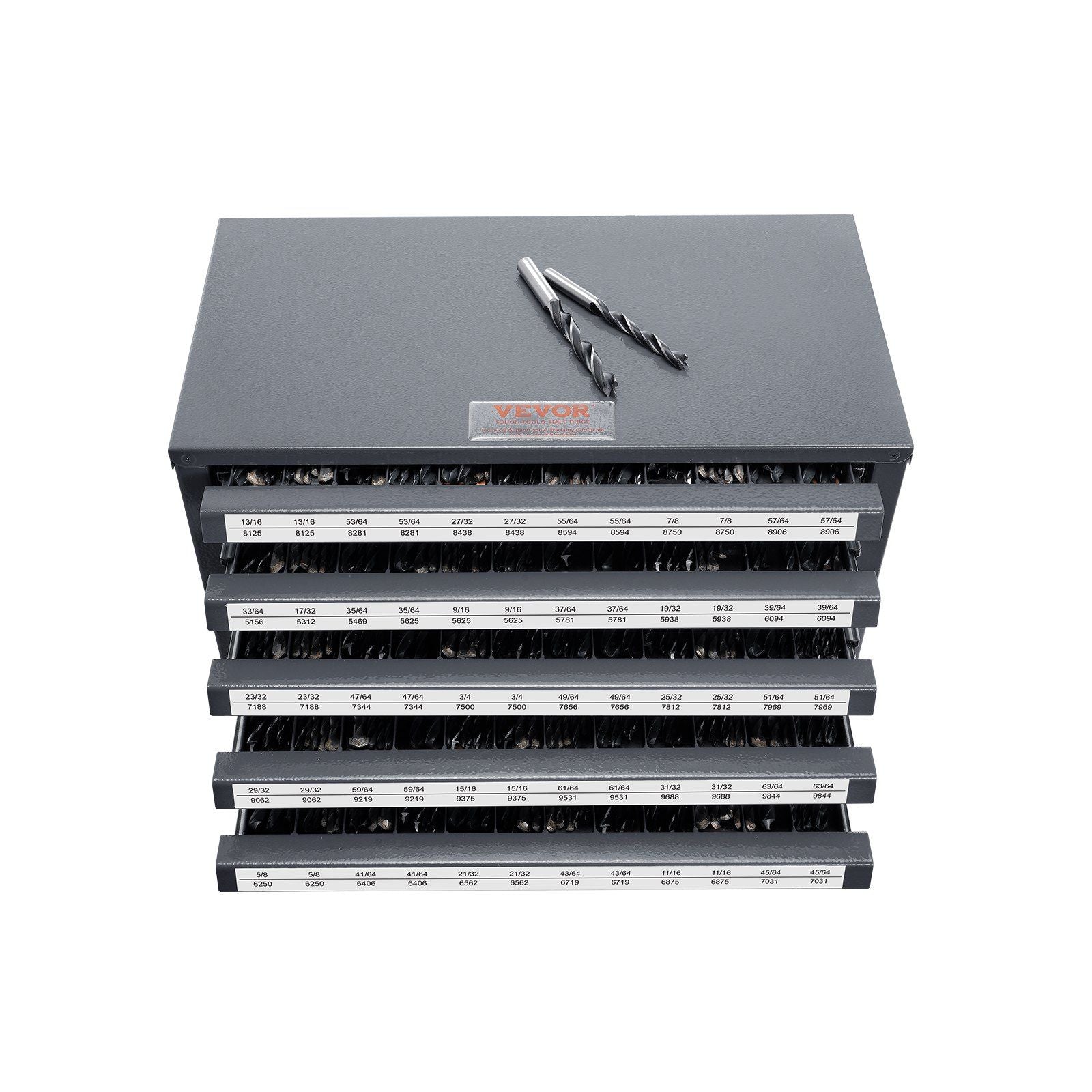 Drill Bit Dispenser Cabinet, Five-Drawer Drill Bit Organizer Cabinet for 33/64" to 63/64" Steel Drill V952-ZTFPGJX3364D1XNGFV0