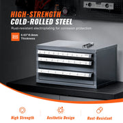 Drill Bit Dispenser Cabinet, Three-Drawer Drill Bit Organizer Cabinet for A to Z, Steel Drill Dispenser V952-ZTFPGJXADZSCZ52E8V0