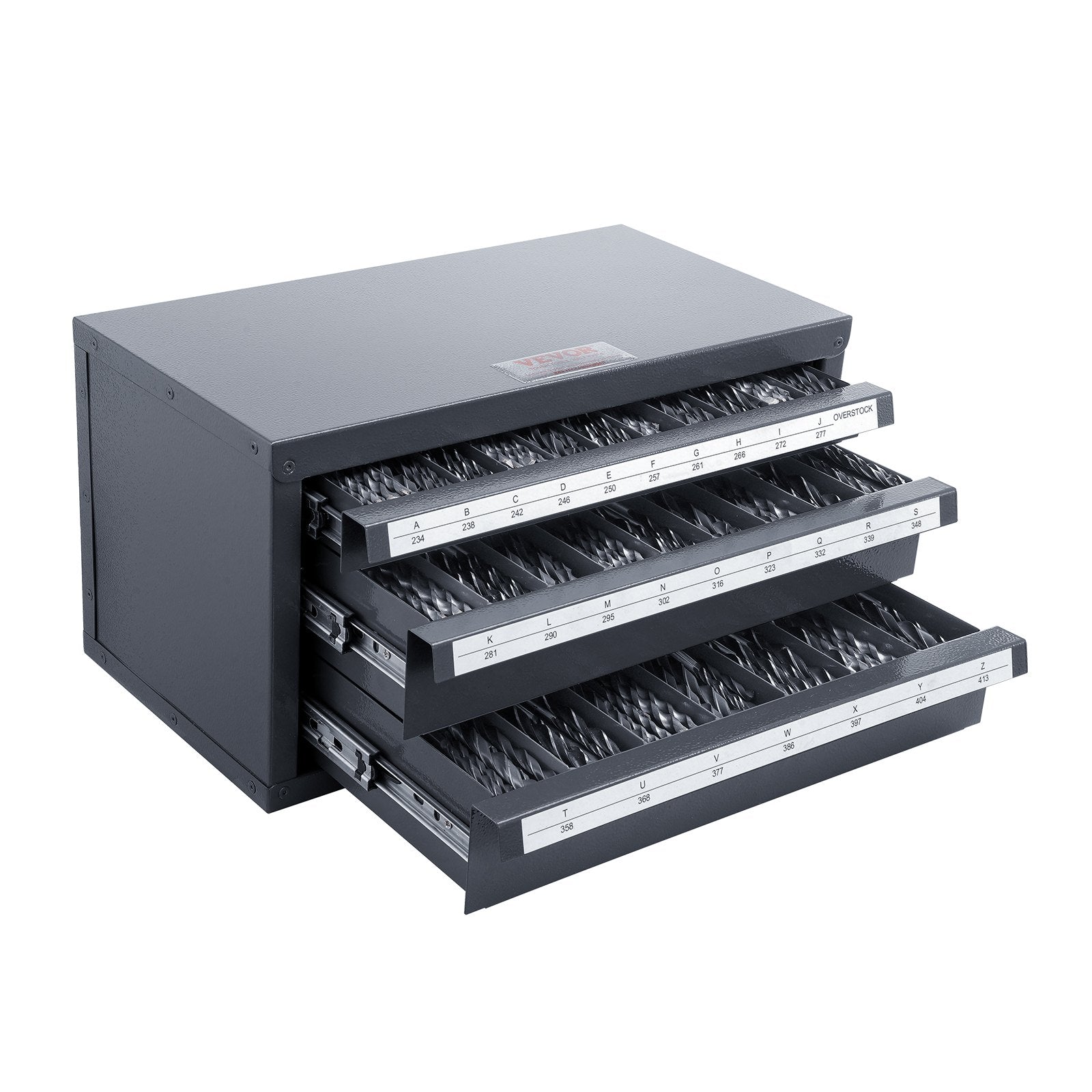 Drill Bit Dispenser Cabinet, Three-Drawer Drill Bit Organizer Cabinet for A to Z, Steel Drill Dispenser V952-ZTFPGJXADZSCZ52E8V0