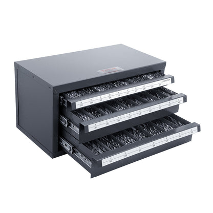 Drill Bit Dispenser Cabinet, Three-Drawer Drill Bit Organizer Cabinet for A to Z, Steel Drill Dispenser V952-ZTFPGJXADZSCZ52E8V0
