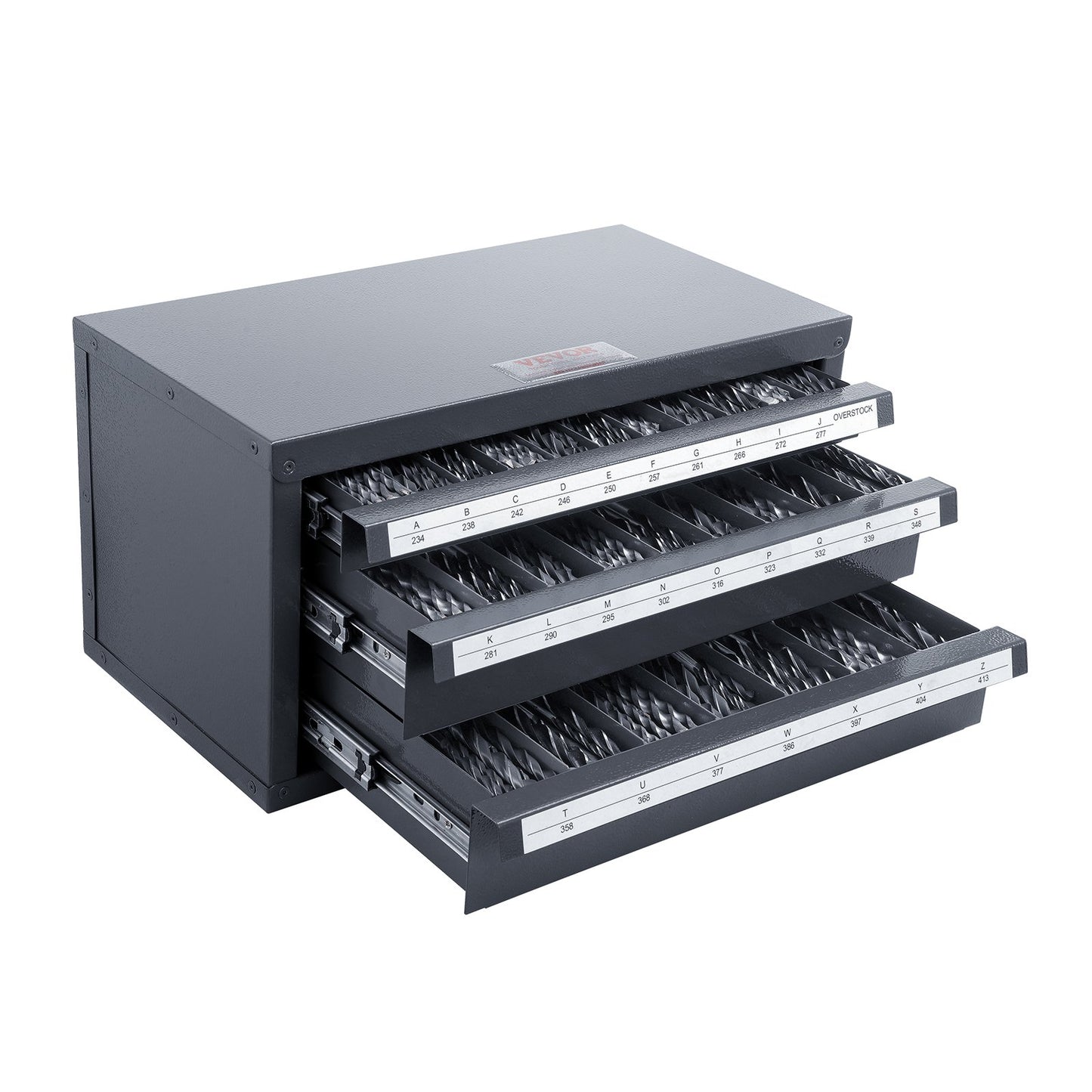 Drill Bit Dispenser Cabinet, Three-Drawer Drill Bit Organizer Cabinet for A to Z, Steel Drill Dispenser V952-ZTFPGJXADZSCZ52E8V0