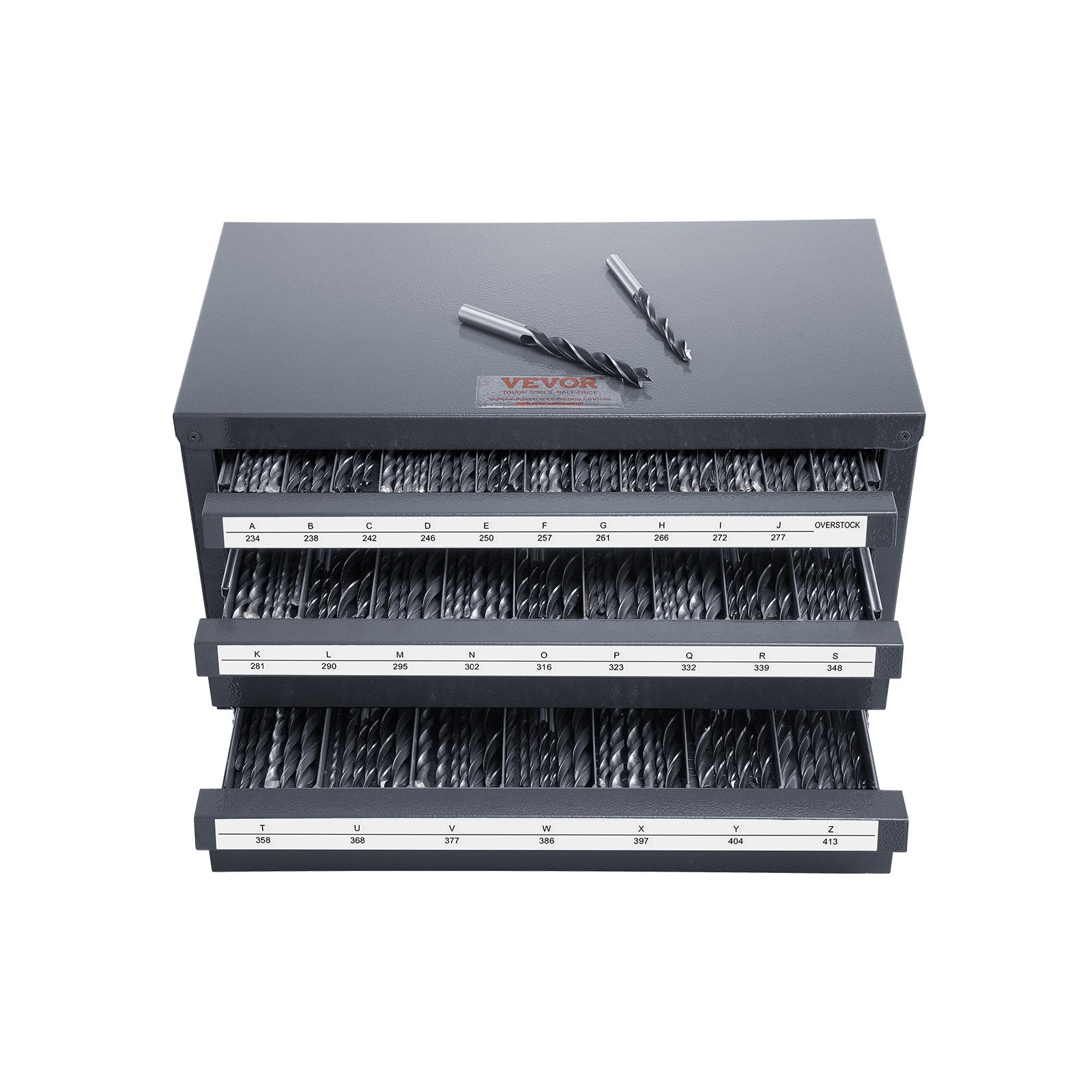 Drill Bit Dispenser Cabinet, Three-Drawer Drill Bit Organizer Cabinet for A to Z, Steel Drill Dispenser V952-ZTFPGJXADZSCZ52E8V0